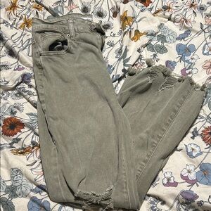 Zenana Outfitters Olive Cropped Jeans